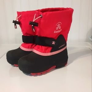 Kamik Kids Waterproof pink and Black Boots size 9
